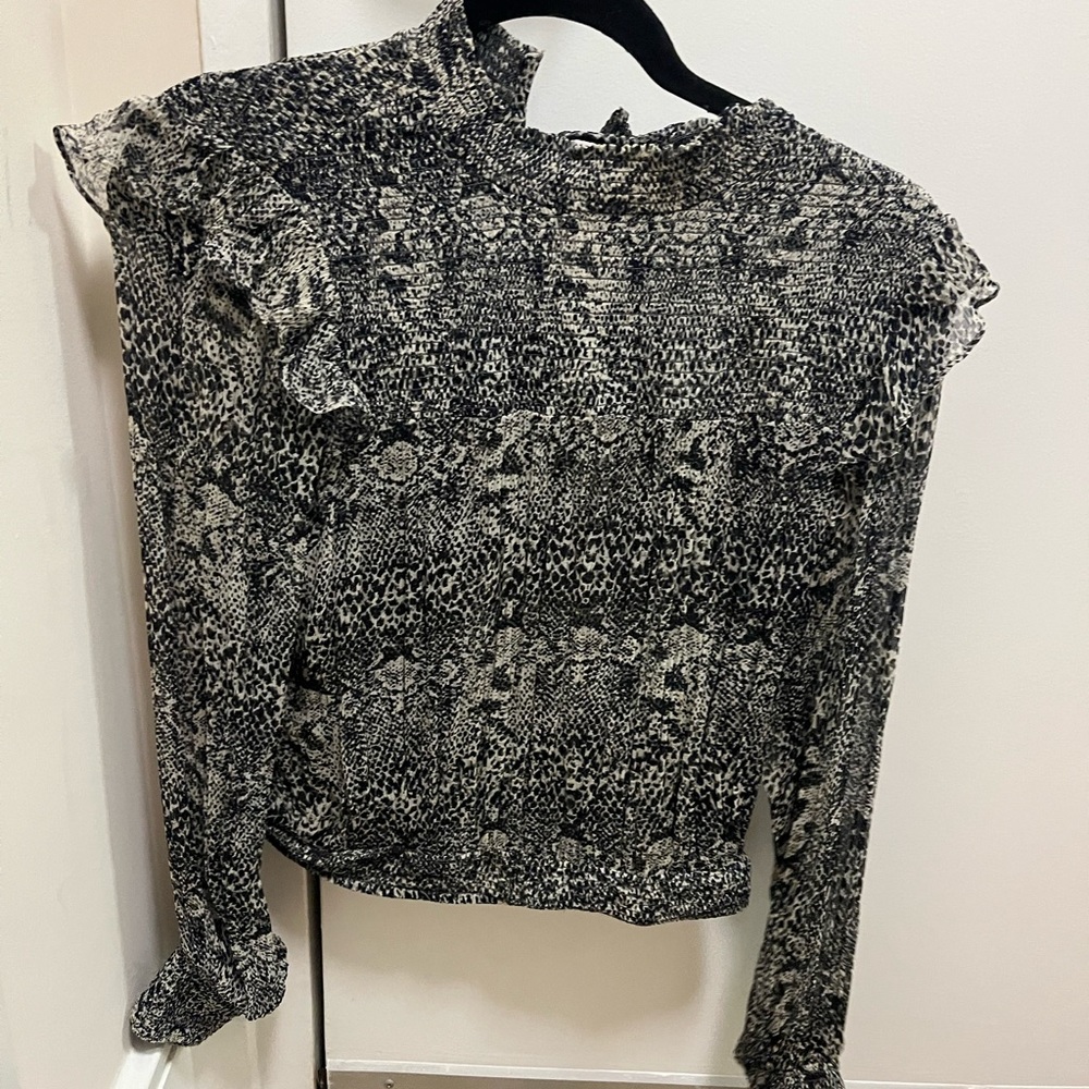 Free People Long Sleeve Turtleneck Blouse